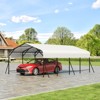 13x20FT Metal Carport, Heavy Duty Carports with Reinforced Frame and Base for All Weather, Oversized Metal Garage for Rucks, Boats, Tractors or Party - 3 of 4