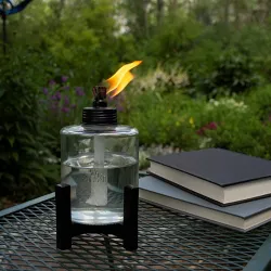 Elevated Tall Glass Tabletop Outdoor Torch - TIKI