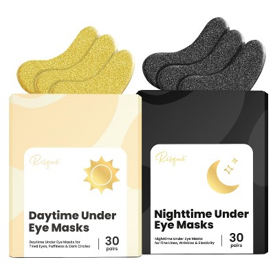 Day & Night Under Eye Patches for Puffy Eyes & Dark Circles, Infused Gel Mask Patches for Under Eye Treatment of Eye Bags & Puffiness, Risque, 60ct