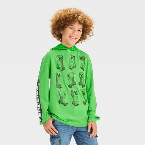 Kids' Minecraft Creeper Costume Fleece Sweatshirt - Green : Target