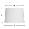 Springcrest Collection Hardback Tapered Drum Lamp Shade White Medium 14" Top x 16" Bottom x 11" High Spider with Replacement Harp and Finial Fitting - image 4 of 4