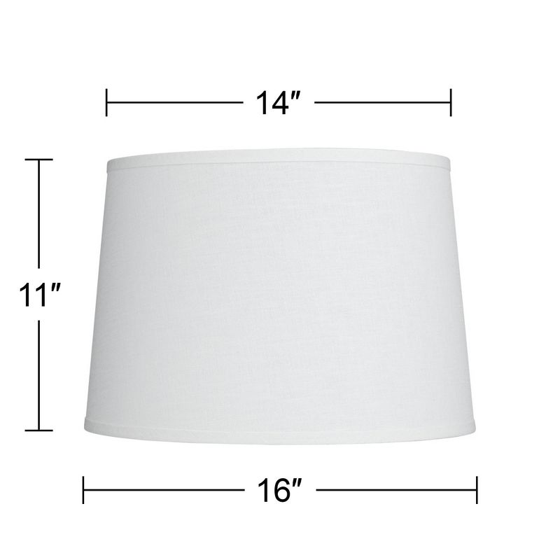 Springcrest Collection Hardback Tapered Drum Lamp Shade White Medium 14" Top x 16" Bottom x 11" High Spider with Replacement Harp and Finial Fitting, 5 of 9