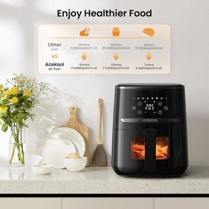 Air Fryer, 6 in 1 Visualized Window Air Fryers Oven with Dishwasher Safe Basket,Low Noise Airfryers with Timer & Temperature Control - 1 of 4