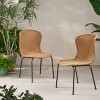 Okak Boho Wicker Rattan Patio Accent Chairs,Set of 2,Outdoor Dining Chairs with Sleek Legs&Foot Pads,Patio Furniture Seating,Natural/Black - 2 of 4