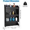 Metal Storage Cabinet, 320 A Aluminum Work Station Storage Cabinet,3 Shelf Wall-Mounted Work Tray for Garage Storage, Black - 3 of 4