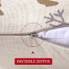 TackView Christmas Pillow Covers Set of 2 - 18x18 Farmhouse Snowflake & Deer Throw Pillows for Couch,gold and beige - 4 of 4