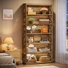 Tribesigns 74.8" Tall Bookcase, 7-Tier Industrial Bookshelf with Storage, Open Storage Shelves for Home Office, Living Room, Bedroom, Brown - 4 of 4