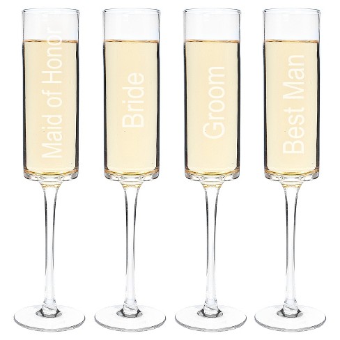 4ct Wedding Party Contemporary Champagne Flutes Target