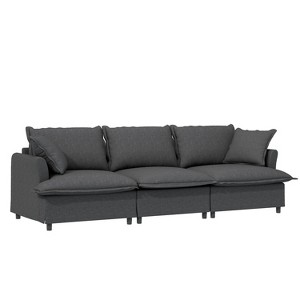 Whisen Oversized Modern Sofa Module for Modular Sectional Sofa, Wide Seat Chenille Armchair with Pillows - 1 of 4