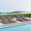 Christopher Knight Home Alfred Outdoor Acacia Wood Adjustable Chaise Lounge with 3-Fold Water-Resistant Cushion (Set of 4) - 2 of 4