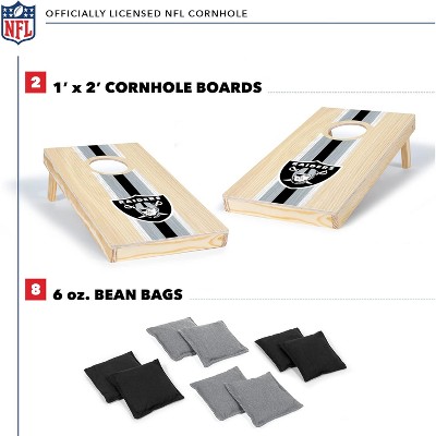 NFL Las Vegas Raiders 1'x2' Natural Wood Cornhole Set with Bean Bags