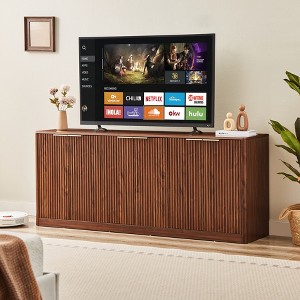 ModernLuxe Wavy Sideboard with Curved Design, Storage Cabinet Versatile TV Stand & Vintage Style Accent Cabinet - 1 of 4
