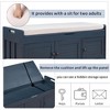 Upholstered Storage Ottoman Bench with 3 Shutter-Shaped Doors Cabinet,Shoe Bench with Hidden Storage Space,Removable Seat Cushion for Home Decoration - 3 of 4