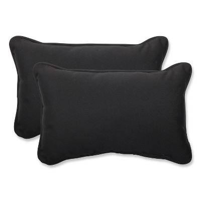 Sunbrella Canvas Outdoor 2-Piece Lumbar Throw Pillow Set - Black