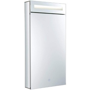 Fine Fixtures Bathroom Medicine Cabinet, Aluminum, Recessed/Surface Mount, Mirrored Interior w/LED - 1 of 4