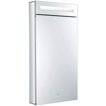 Fine Fixtures Bathroom Medicine Cabinet, Aluminum, Recessed/Surface Mount, Mirrored Interior w/LED