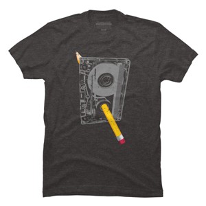 Men's Design By Humans Old School Pencil Rewind By clingcling T-Shirt - 1 of 4