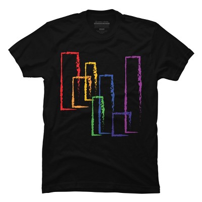 Adult Design By Humans Crayon Rainbow Rectangles Abstract By T-Shirt