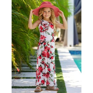 Rose Garden One Shoulder Top and Palazzo Pants Set Mia Belle Girls - 1 of 4