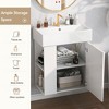 Mshliw 21.6" Wall-Mounted Bathroom Vanity with Ceramic Sink, Soft-Close Door, Left Storage, Modern Design - 4 of 4