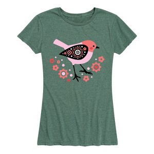 Women's - Instant Message - Scandinavian Sparrow Bird Short Sleeve Graphic T-Shirt - 1 of 4