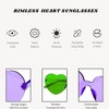 4E's Novelty Heart Shaped Sunglasses for Women, 2 Pack Green & Purple, Trendy Festival & Party Glasses for Teens & Adults - 4 of 4