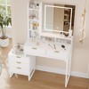 COZONY White Vanity Makeup Desk with 3-Mode Lights & Stool, 5 Drawers Vanity Table with Mirror - 4 of 4