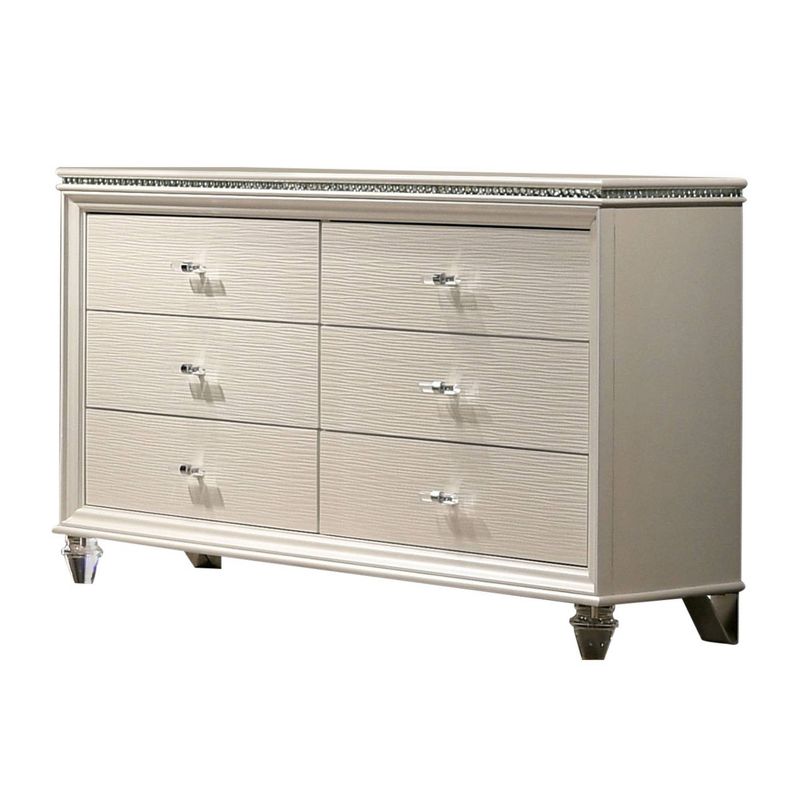 Fosset 6 Drawer Acrylic Legs Dresser Pearl White - HOMES: Inside + Out, 1 of 5