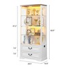 Fredees 6-Tier Glass Display Cabinet, 67" Adjustable Shelves, 2 Drawers, with Tri-Color LED Lights & Motion Sensor for Home or Office. - 2 of 4