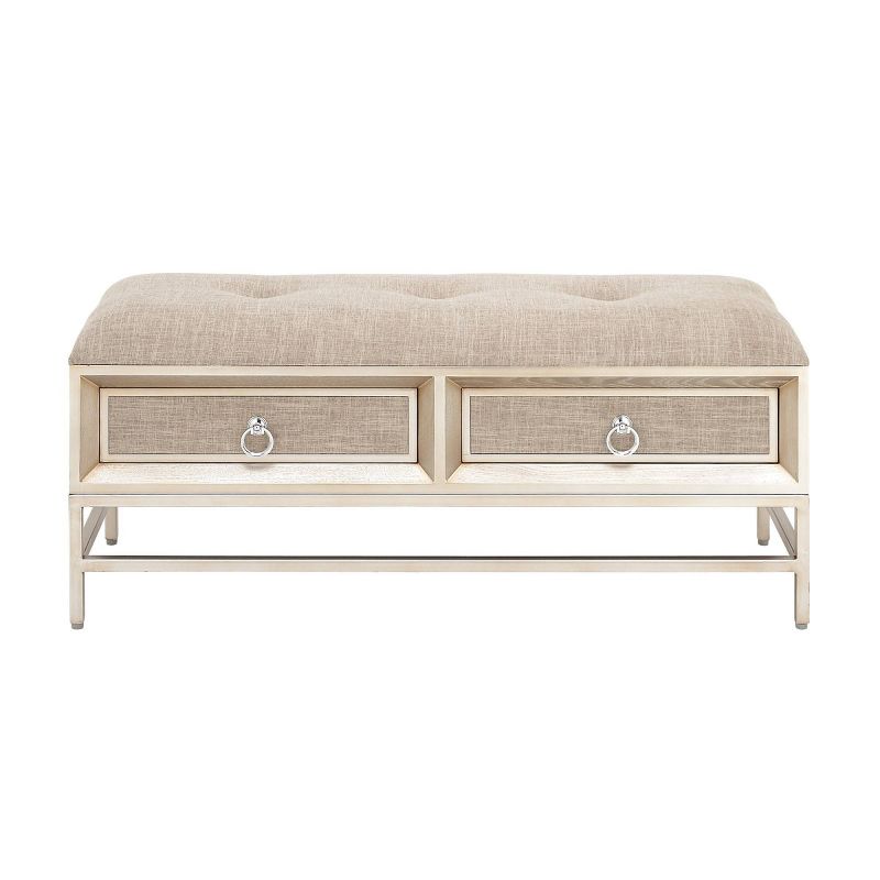 Contemporary Linen Storage Bench Beige - Olivia &#38; May, 1 of 18
