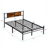Okak Full Size Bed Frame with Headboard, Wood Panel Decoration, Easy Assembly, Black - 3 of 4