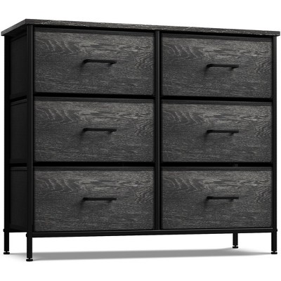 Sorbus 6 Drawers Dresser- Storage Unit with Steel Frame, Wood Top, Fabric Bins - for Bedroom, Closet, Office and more