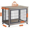 Wooden Indoor Dog Kennel Stylish Pet Crate with Iron Bars - 4 of 4