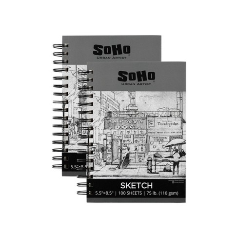 Sketch Book 9x12 Drawing Paper Spiral Sketchbook 88 Sheets Fine