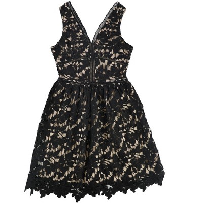 bar III Womens Contrast Fit & Flare Dress