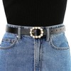INSPIRE CHIC Women's Pearl Skinny Faux Leather Adjustable Pin Buckle Jeans Dresses Pants Waistband Belt 75-90cm/29.53"-35.43" - 4 of 4