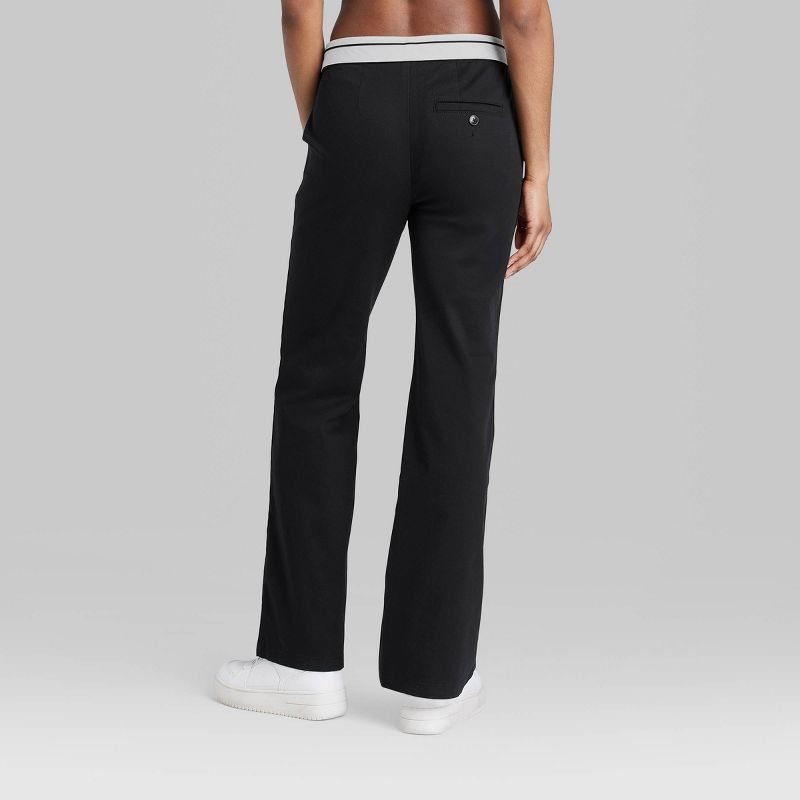 Women's Mid-Rise Foldover Straight Chino Pants - Wild Fable™, 4 of 5