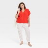 Women's Woven Short Sleeve V-Neck Shirt - A New Day™ - 3 of 3