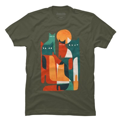 Men's Design By Humans Cat Cat Cat By radiomode T-Shirt