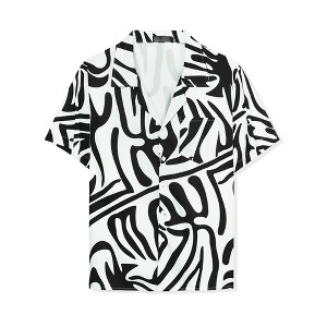 Lars Amadeus Men's Animal Print Short Sleeves Button Up Casual Print Shirts - 1 of 4