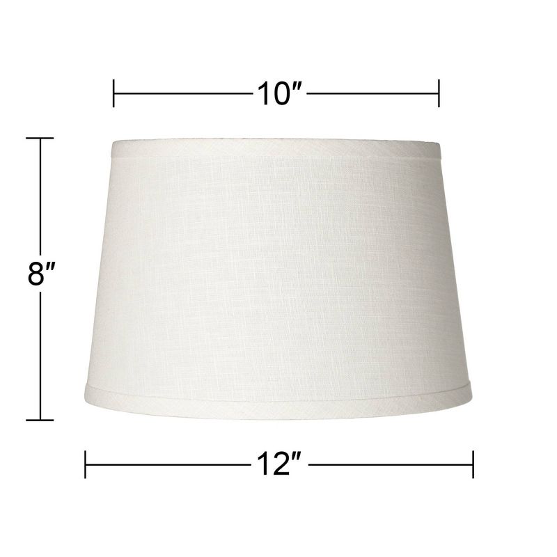 Springcrest Set of 2 White Small Hardback Drum Lamp Shades 10" Top x 12" Bottom x 8" High (Spider) Replacement with Harp and Finial, 5 of 9