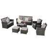 7-Piece Outdoor 9-Seater Cnversation Sofa Set with 2 Ottoman and Coffee Table - 2 of 4