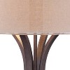 Franklin Iron Works Tristan Modern Floor Lamp 64" Tall Deep Bronze Metal Sheer Outer Linen Inner Double Drum Shade for Living Room Bedroom Office Home - image 3 of 4