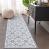 Modern Washable Area Rug for Living Room, Floral Area Rug with Non Slip Backing, Foldable Indoor Low Pile Carpet for Home - 2 of 4