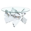 CAVINAS Coffee Tables for Living Room Modern Circular Glass MDF Board Coffee Table Distinctive Tea Table for Dining Room and Bedroom - 2 of 4