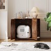 Fulvari Large Cat Litter Box Enclosure, Hidden Litter Box Funiture with Charging Station & Scratching Pad, Wood Indoor Cat Cabinet Side Table - 4 of 4