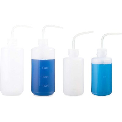 Bright Creations 8 Pack Plastic Squeeze Bottles, Squirt Containers for Lab (2 Sizes, 8 oz and 16 oz)