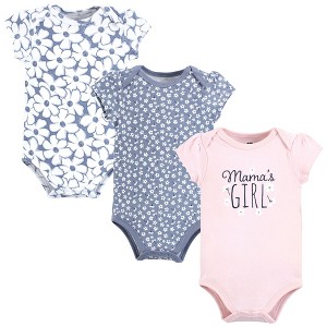 Hudson Baby Infant Girl Cotton Bodysuits, Mamas Girl Tiny Flower - 1 of 4