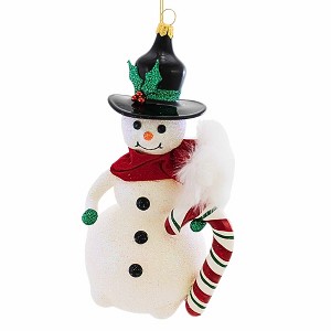 De Carlini Italian Ornaments 6.75 In Candy Cane Charlie Christmas Tree Ornament , Christmas Decor Snowman Ornament Mgd (1PC) - 1 of 4