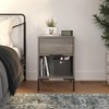 ChicFurnit Nightstands Modern End table Nightstand Side Table Bedside Table with Open Shelf and Drawer Storage for Bedroom, Brown, 17.7"*17.7"*26" - 2 of 4
